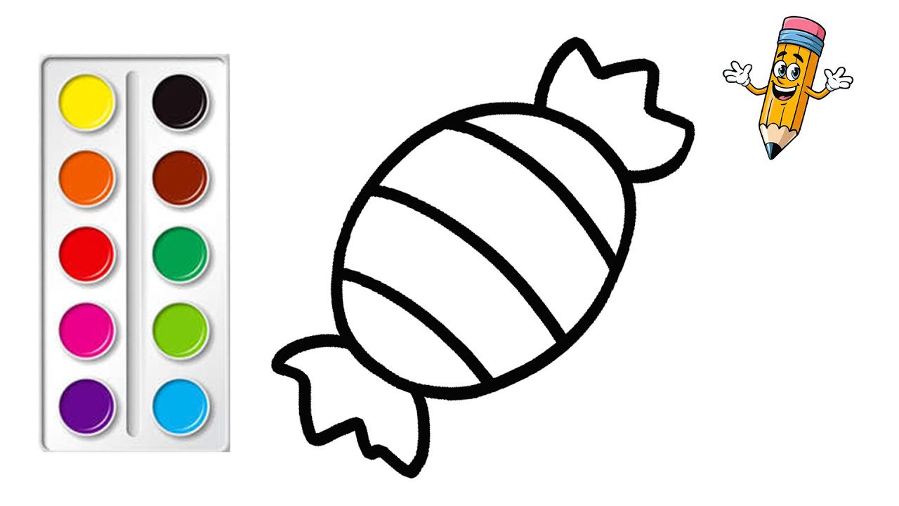 Tô Màu Viên Kẹo | How to Color A Candy | Bé Tô Màu #89