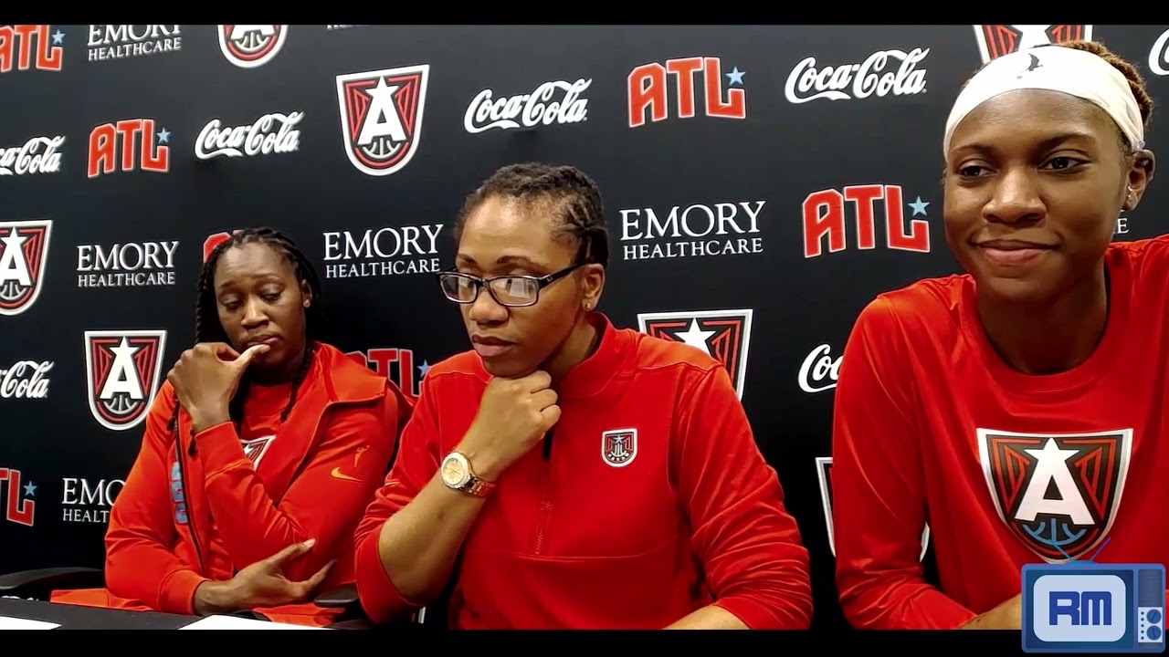 Atlanta Dream postgame | 92-81 win @ L.A. Sparks | Tina Charles, Tanisha Wright and Rhyne Howard