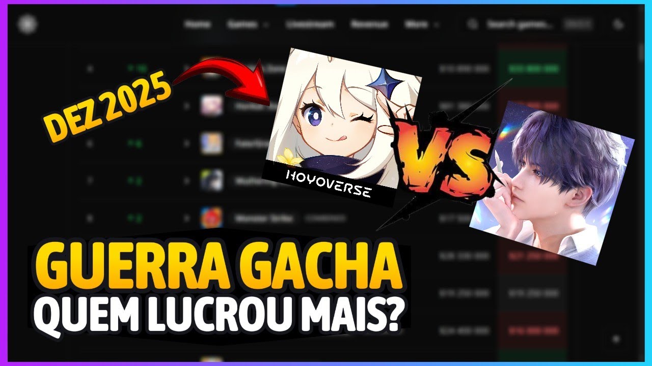 GUERRA DE GACHA! Quem Venceu? Os Jogos Mais LUCRATIVOS de Dezembro de 2025!
