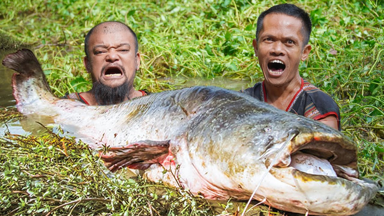 Grilled Giant Catfish - Catch and Grill Whole Giant Catfish - Dwarf Food