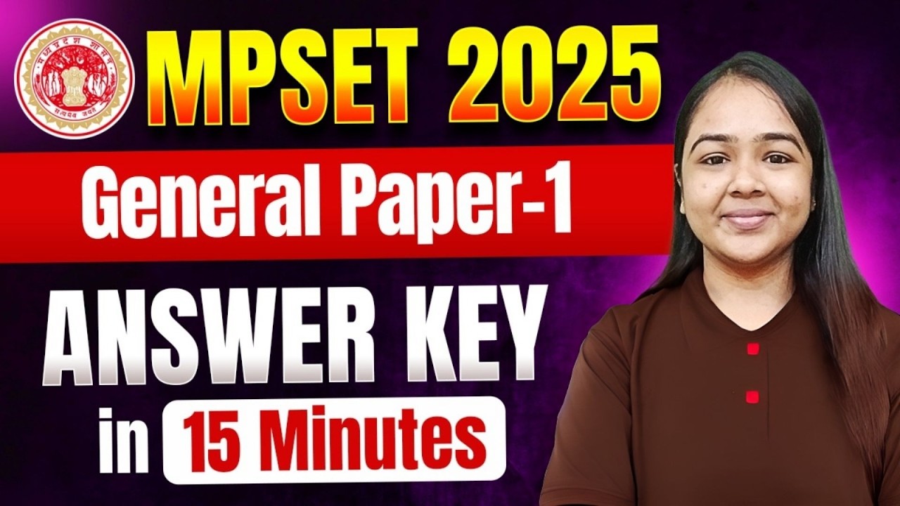 MPSET 2025 Answer Key Out! ✅ General Paper 1 Complete Analysis | Expected Cut Off