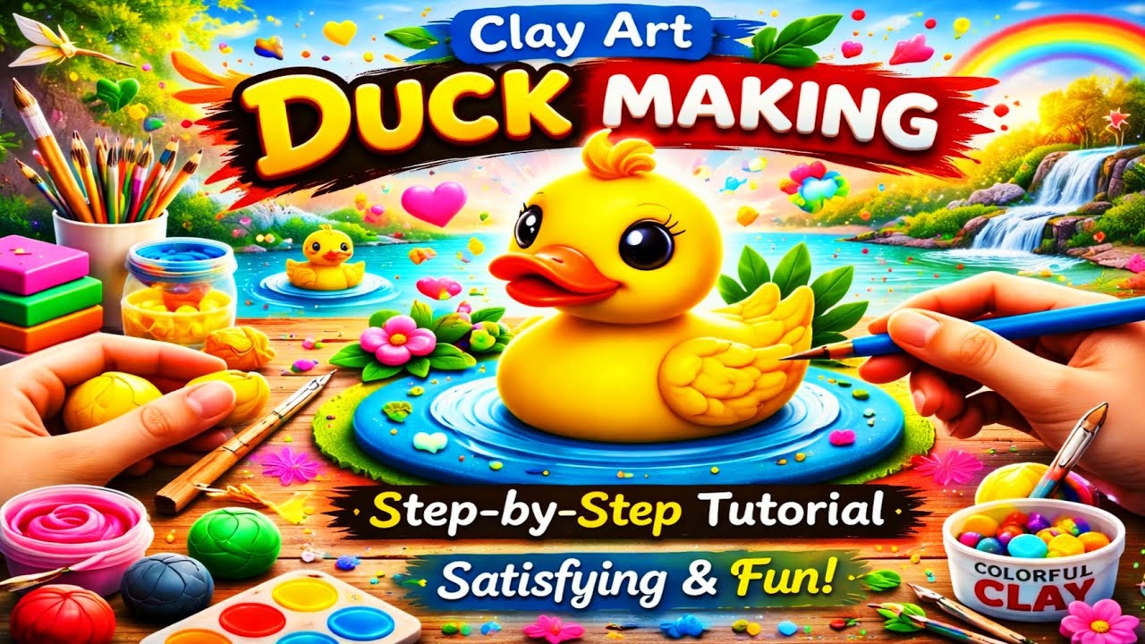 Cute Clay Duck Making 🦆 | Satisfying & Easy Clay Art Tutorial | DIY Colorful Duck