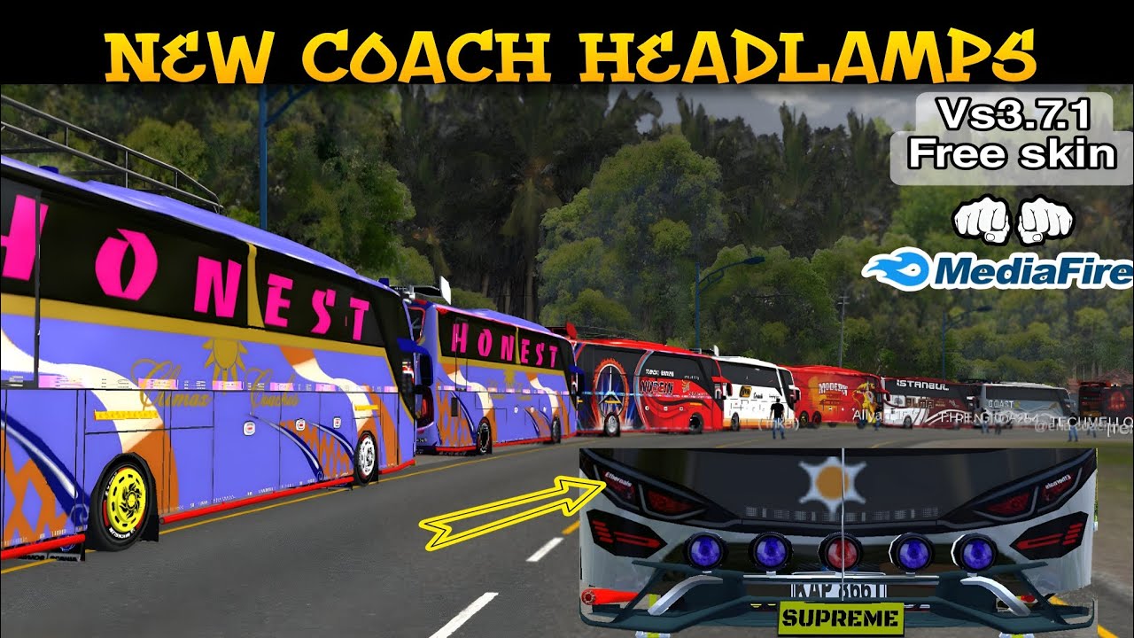 BUSSID MOD/LIVERY /NEW COACH HEADLIGHTS/HEADLAMPS/check WhatsApp group link in description 👇