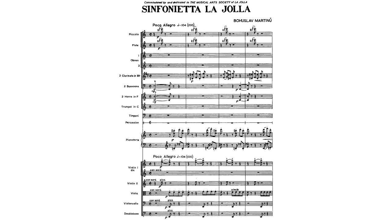 Bohuslav Martinů - Sinfonietta La Jolla, H. 328