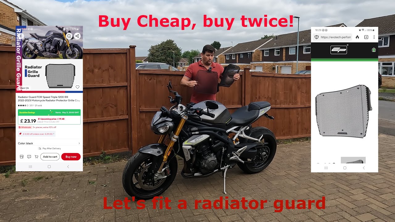 Buy Cheap, buy twice. Radiator Guard on the Speed Triple