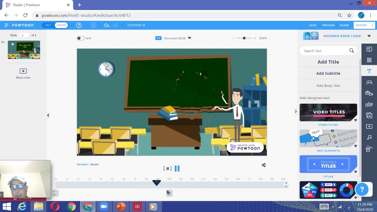 طريقك الى الاحتراف مع Powtoon لعمل  افلام او عروض كرتونية  مهمة الاداء الاولى