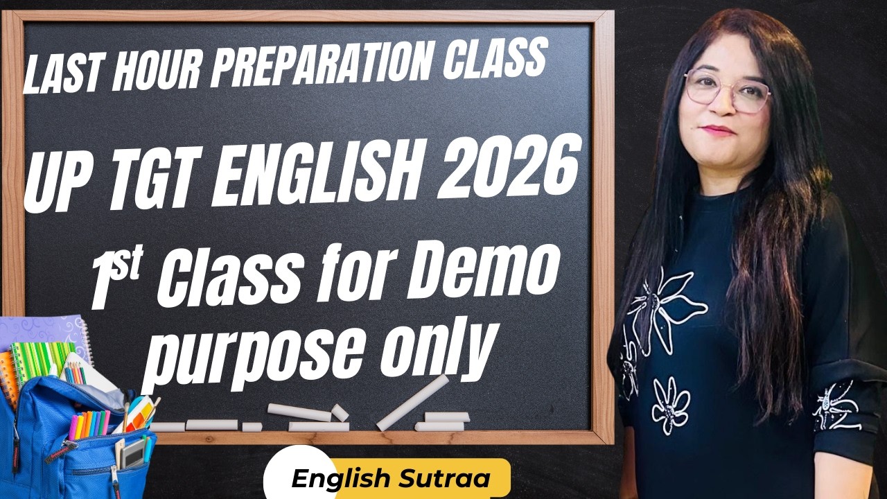 UP TGT ENGLISH 1st Class for Demo purpose only I LAST HOUR PREPARATION CLASS I UP TGT ENGLISH 2026 I