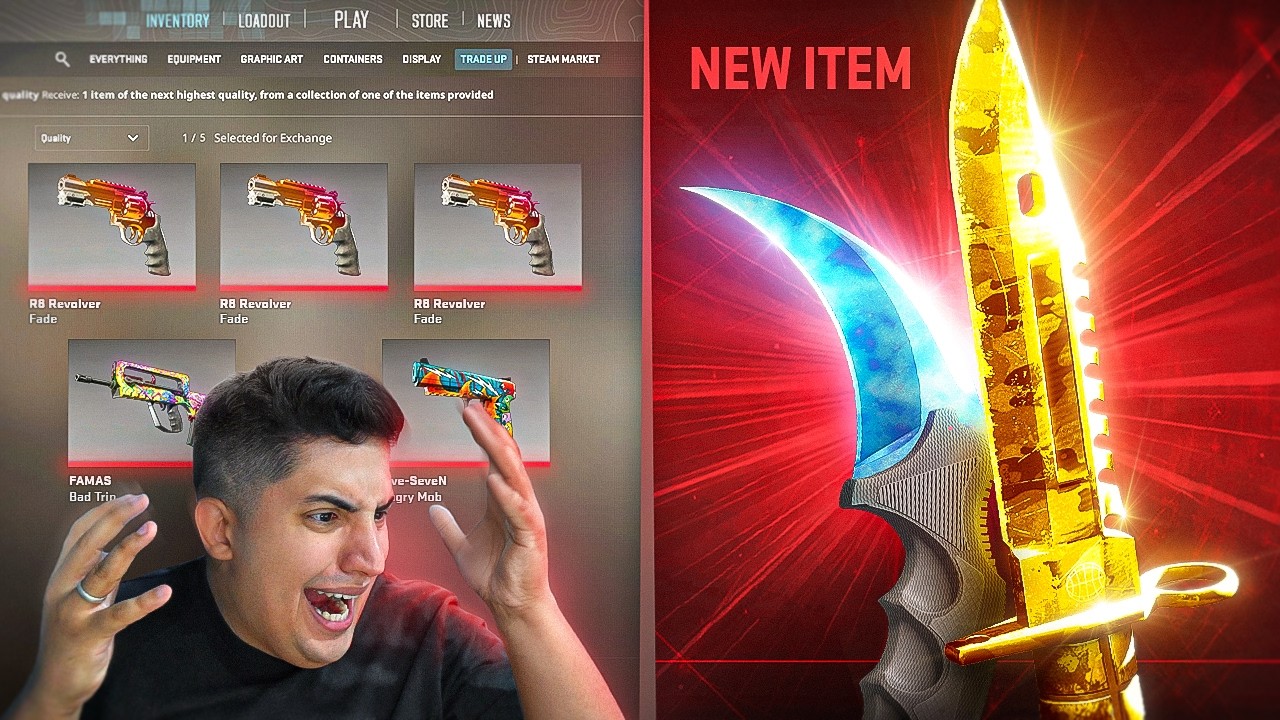 EU FIZ DENOVO, MAS DESSA VEZ... 5 CONTRATOS DE TROCA EM BUSCA da KARAMBIT BLUE GEM DE U$1 MILHÃO