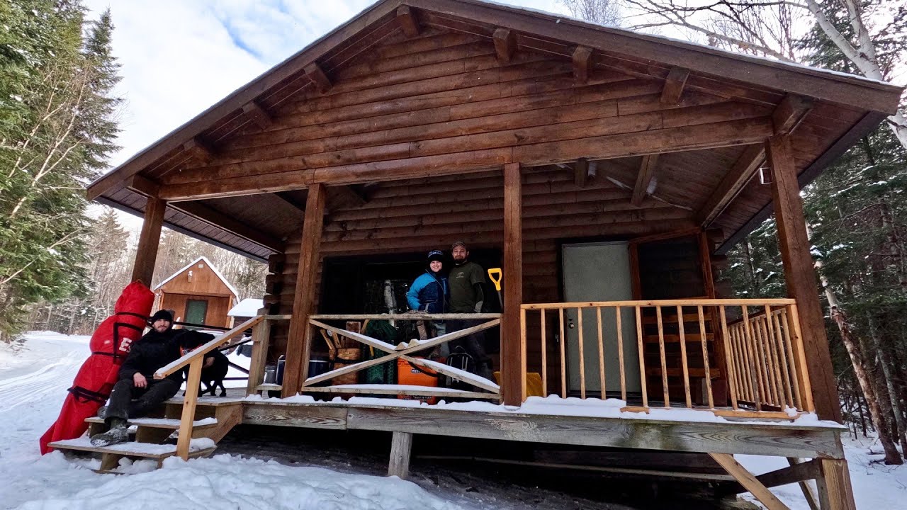 Cozy Winter Cabin Camping and Ice Fishing in the North Maine Woods