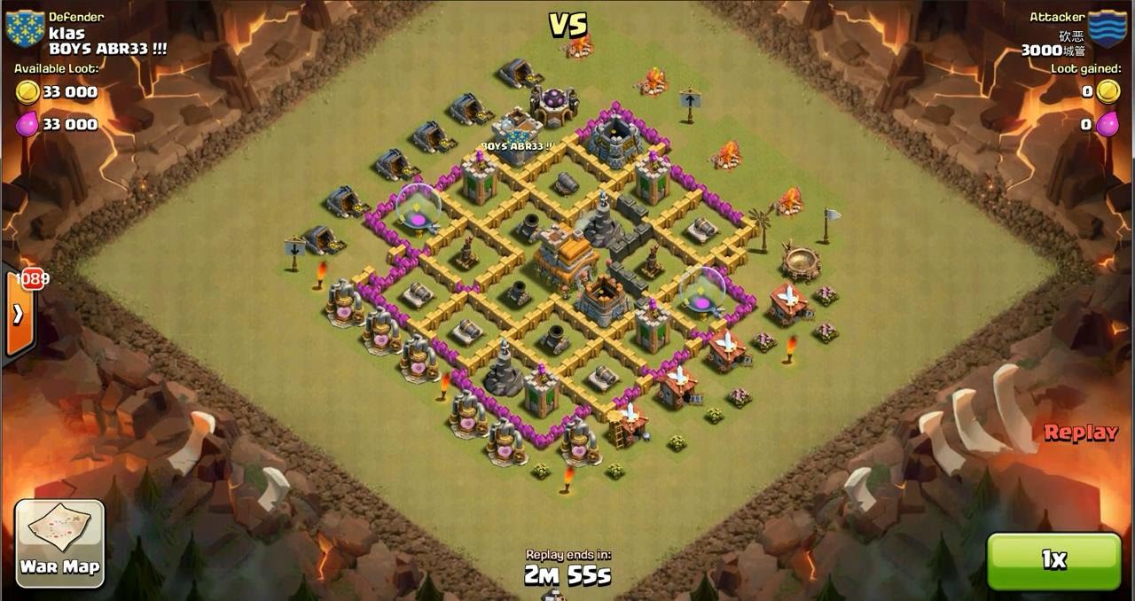 Clash of Clans TH7 vs TH7 Giant, Wizard, Archer & Healer Clan War 3 Star Attack