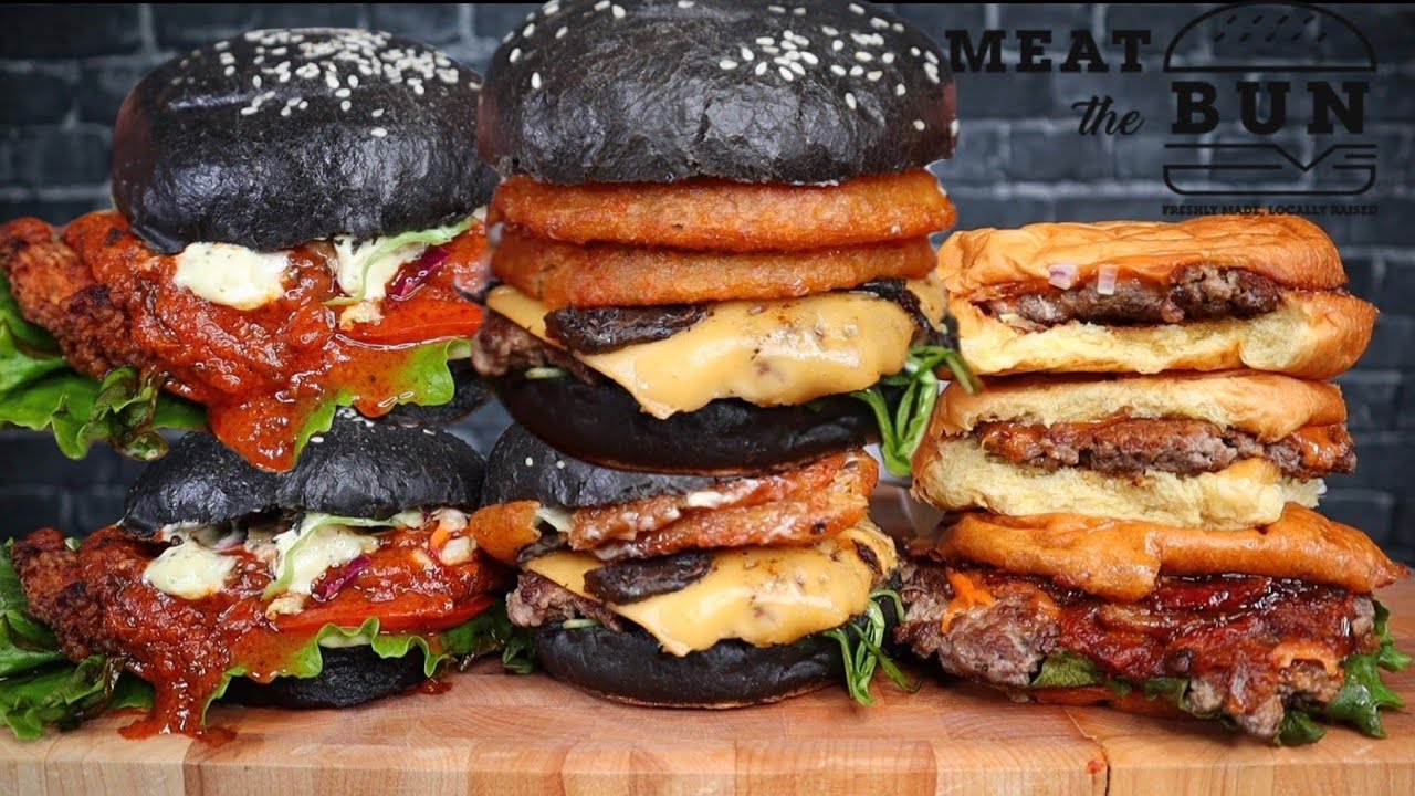 ASMR SMASH BURGERS, BUTTER CHICKEN BURGER, THE QUEEN BURGER, AND THE OILERS BURGER MUKBANG