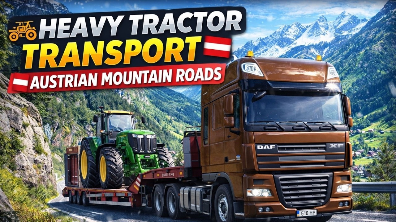 Heavy Tractor Transport Through Austrian Mountain Roads | DAF XF105 510 HP | ETS2 Gameplay