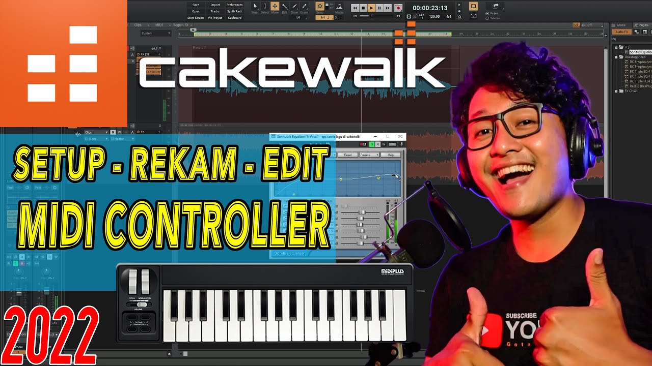 Tutorial Midi Controller Setup di CAKEWALK | SETTING - MEREKAM - EDIT TRACK MIDI