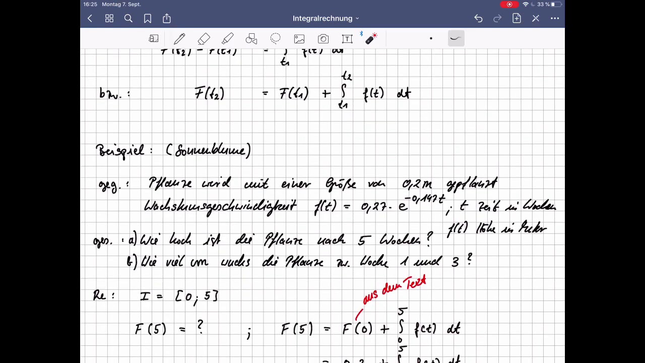 10. Integralrechnung (Von der Änderungsrate zum Bestand 1/2)