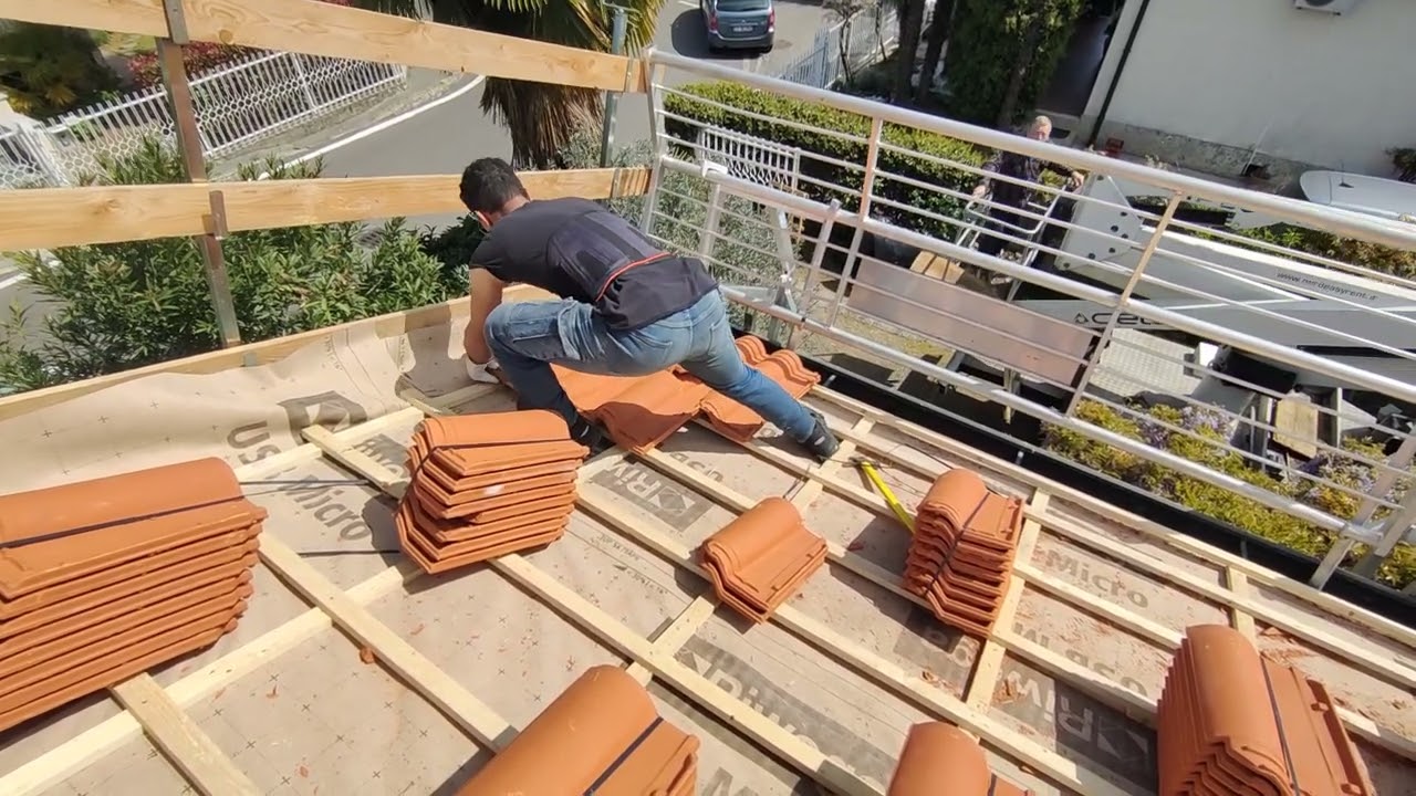Posa di tegole tetto ventilato