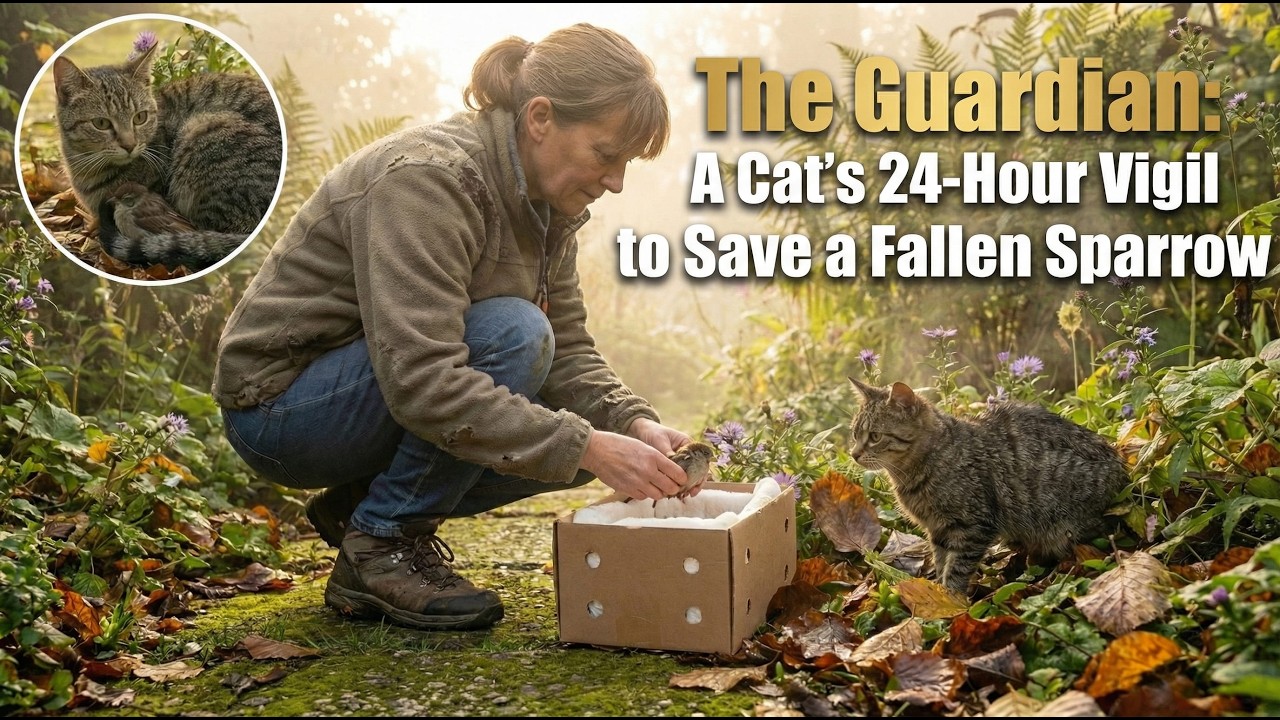 The Guardian - A Cat's 24 Hour Vigil to Save a Fallen Sparrow #catrescuevideos #birdrescue #shorts