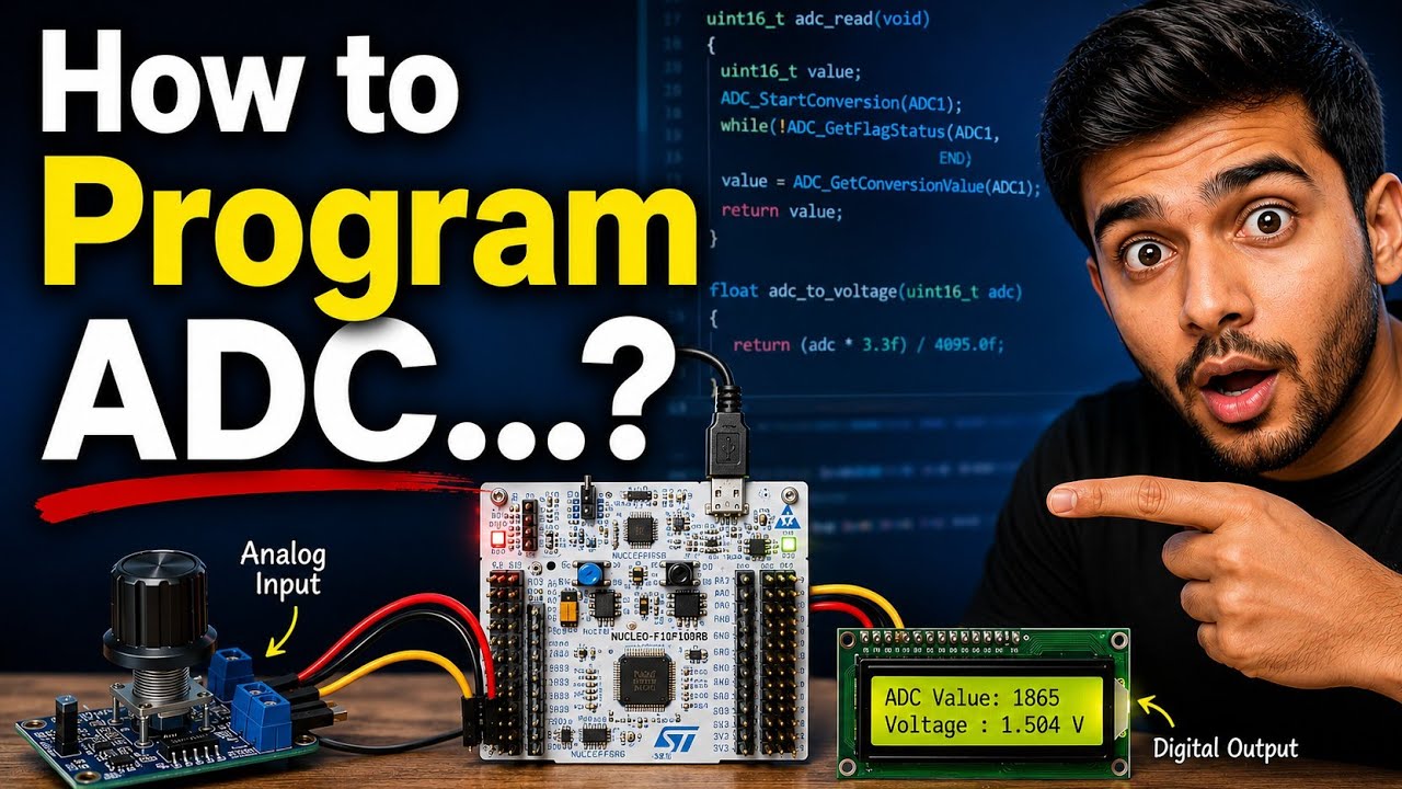 ADC Programming in Embedded C | C code for ADC | ADC program | LPC1768 ADC Programming 