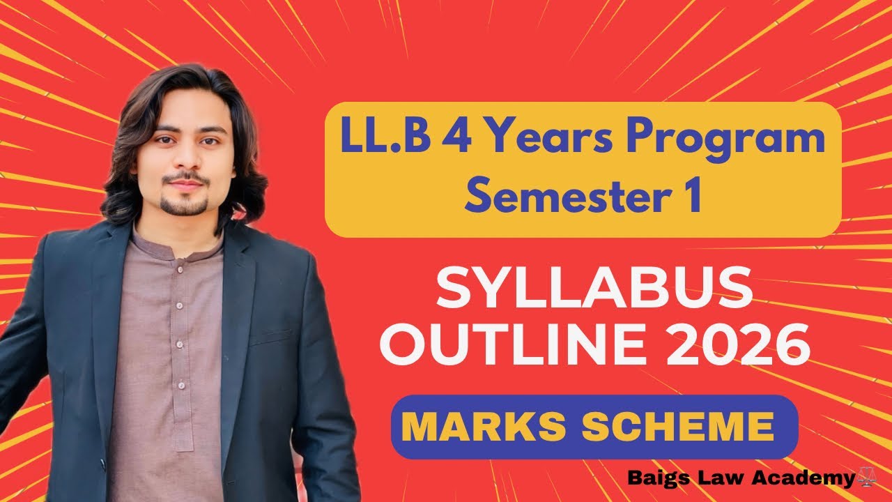 LLB 4 Years (Semester 1) Syllabus 2026 | Marks Scheme | Punjab University & Affiliated Colleges