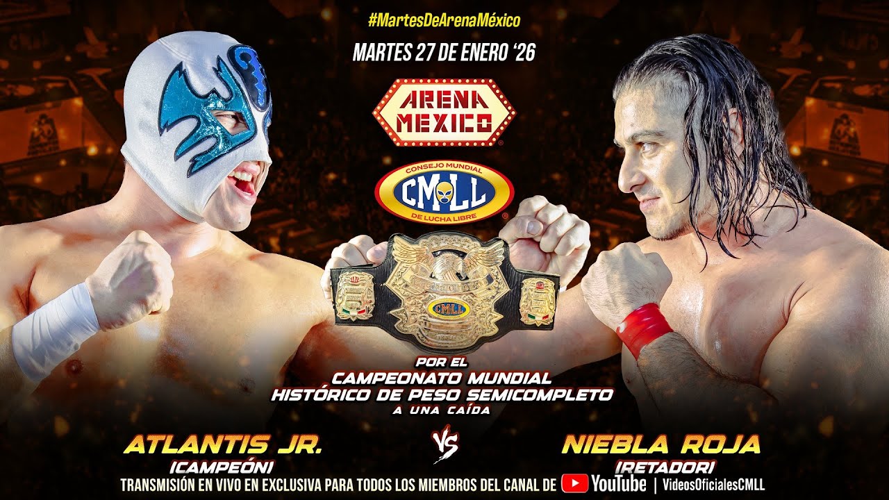 CMLL HIGHLIGHTS  27 DE ENERO &acute;26 || ATLANTIS JR. (C) VS NIEBLA ROJA (R)