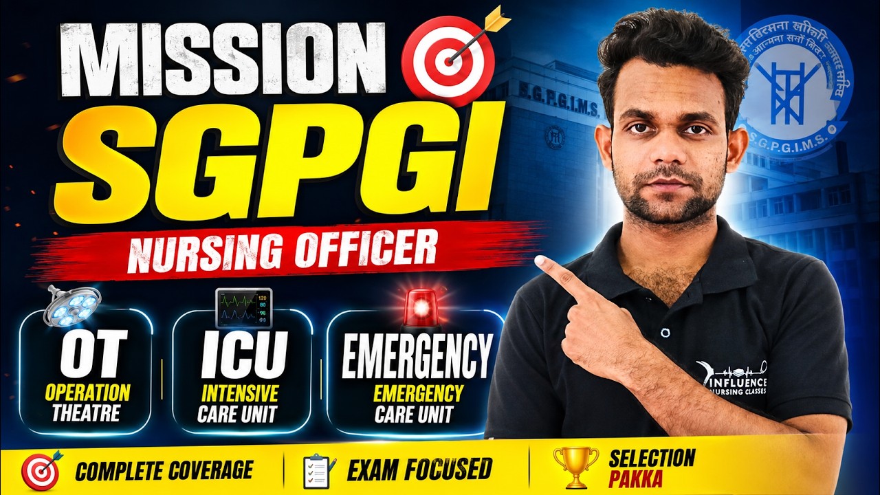 🚨 MISSION SGPGI - 50 Most Expected MCQs || NURSING OFFICER - SGPGI, KGMU #sgpgi #nursingofficer