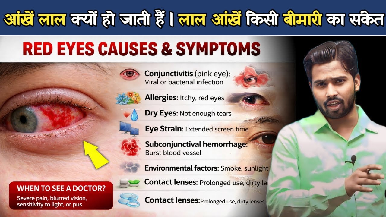 आंखें लाल क्यों हो जाती हैं | लाल आंखें किसी बीमारी का संकेत | Red Eyes Causes Explained.?