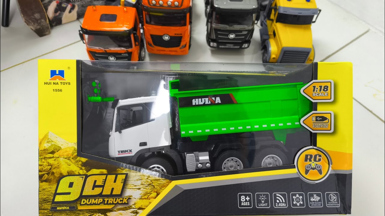 UNBOXING Huina RC 1556 Dump Truck 9CH Scale 1/18 Remote Control