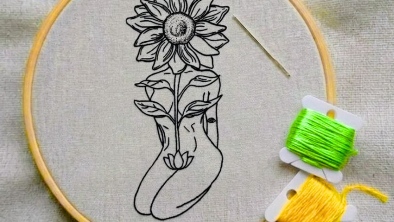 ASMR Hand Embroidery | Relaxing Needle Sounds and Slow Stitching