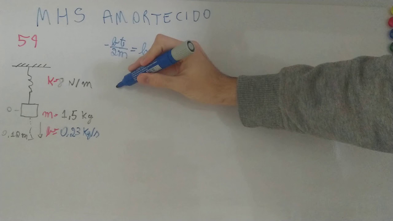 Exercício 59 cap 15 Halliday (10a edição) - MHS amortecido