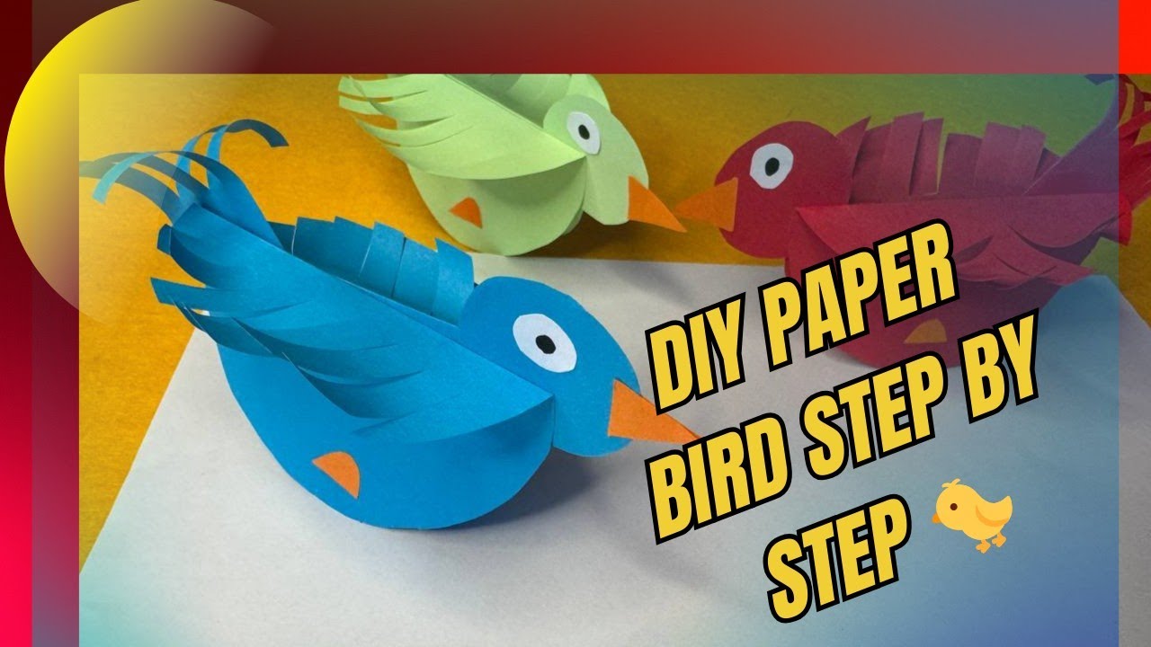 Easy Paper Bird Craft 🐦 | DIY Colorful Paper Bird