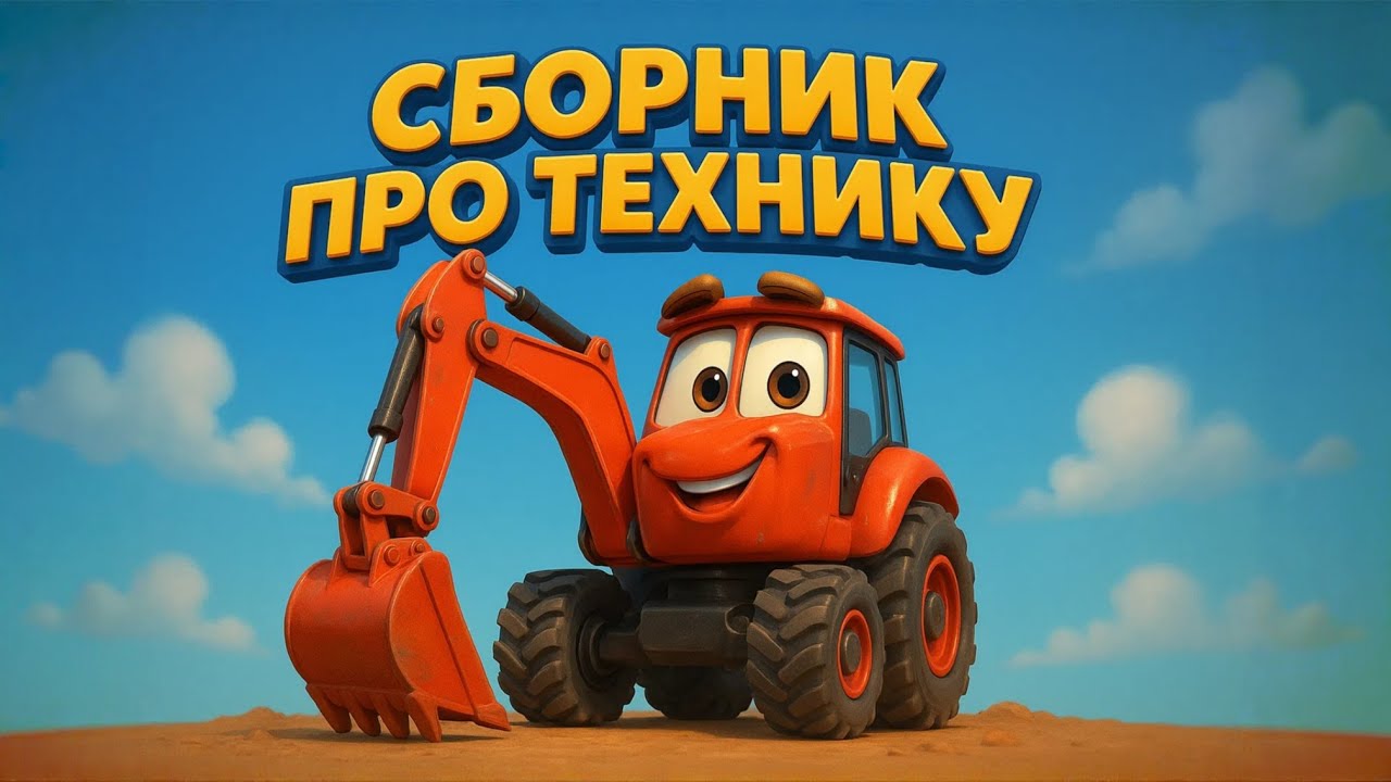 Новый сборник песен про технику и машинки. Песенки про трактор, кран и эвакуатор!