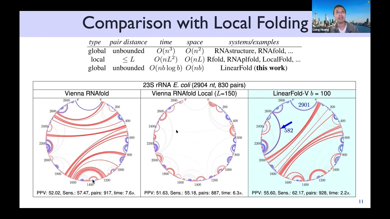 ISMB 2021 iRNA Keynote (Liang Huang): Linear-Time  RNA Folding & Design Algorithms to Fight COVID-19