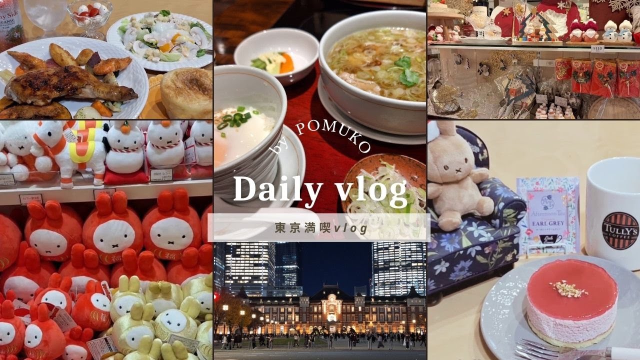 【vlog】東京駅周辺を散策。銀座でお手頃ランチを楽しむ/東京駅でお買い物/『簡単クリスマス料理』を作って味わう