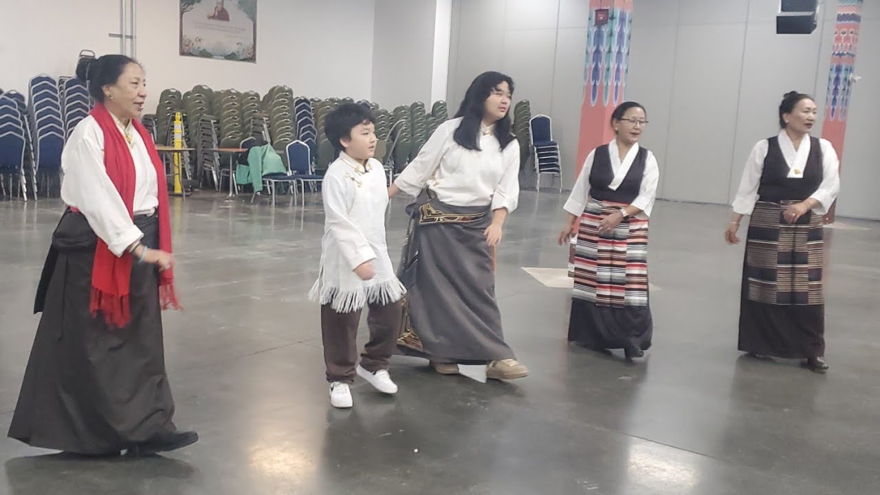 Lhakar gorchey dance with entire community, celebrating His Holiness #dalailama #grammyaward