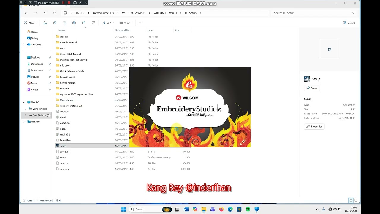 Cara install wilcom e2 Windows 11 pro 64 bit Part1