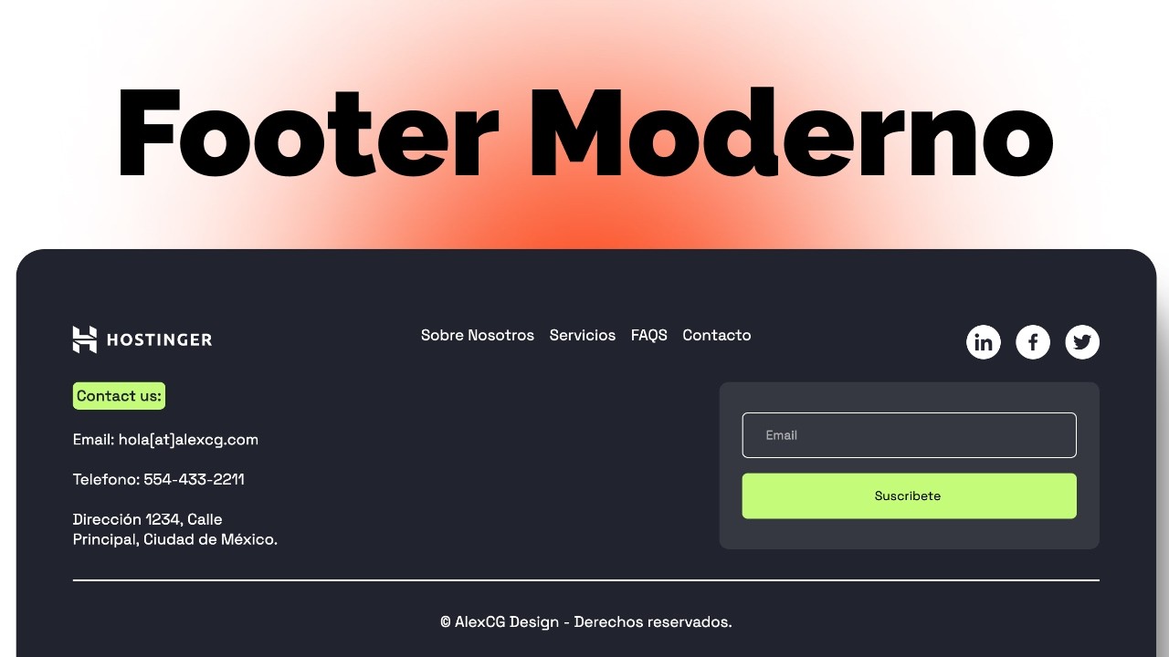 😱 Como Hacer un FOOTER con HTML Y CSS [ Moderno & Fácil ]