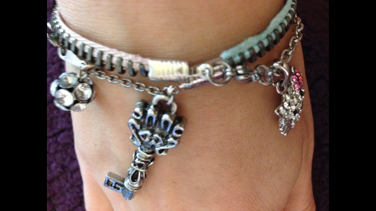 DIY Zipper Bracelet with Pendants