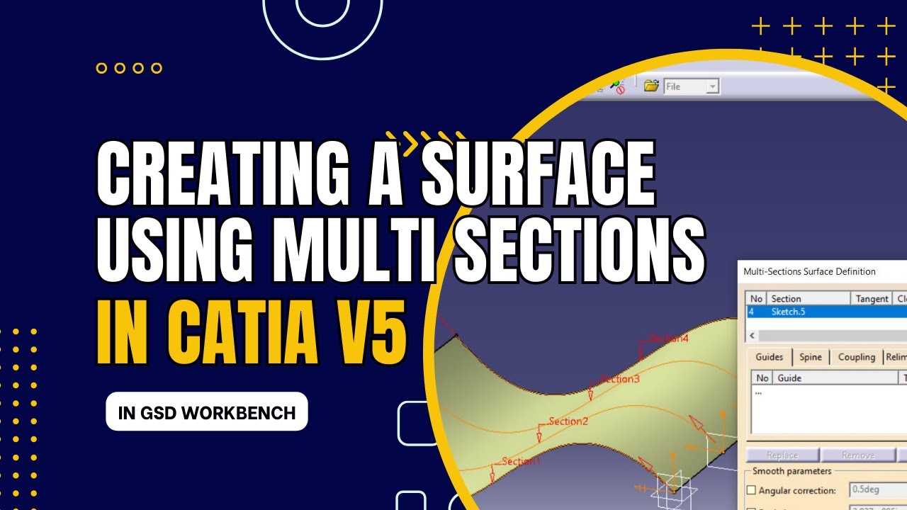 How to create a surface using Multi Section Surface in CATIA V5