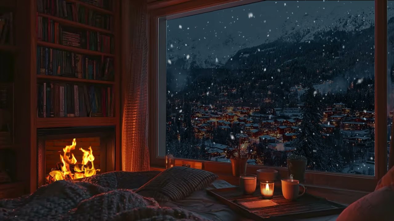 Soothing Fireplace Sounds with Soft Piano Music for Deep Sleep and Relaxation