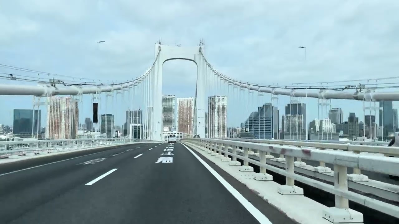 Two minute video of driving on the Rainbow Bridge Tokyo