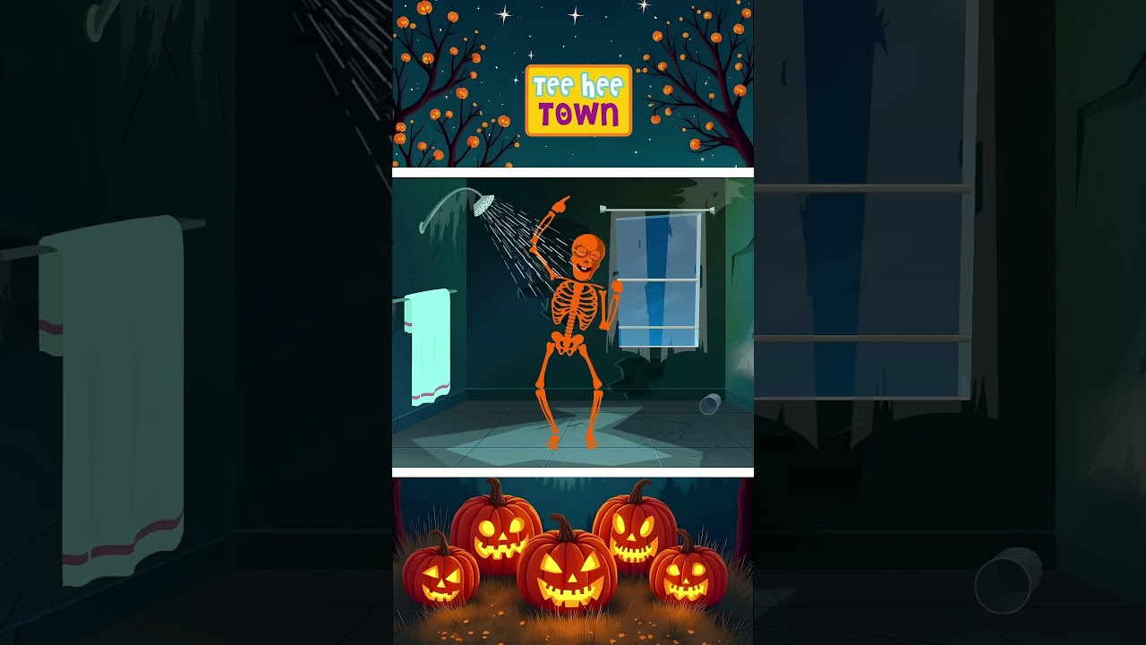Looney Skeletons dancing in shower 
