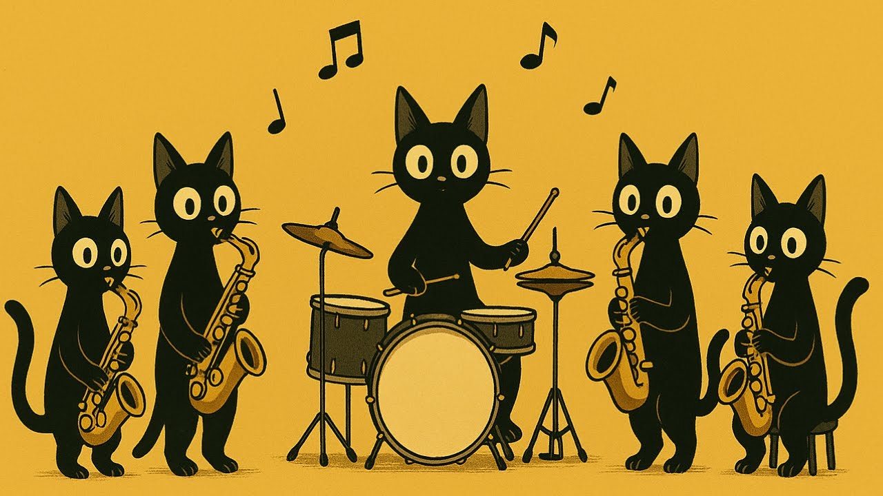 Black Cats in the Groove: Глубокий бас и джазовые барабаны для концентрации и работы