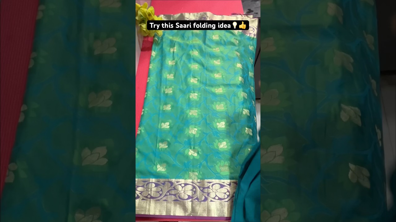 Saree🥻folding  idea💡#👍 #trythisidea#waitfortheend#diy#spacesavinghack#organizinghack#