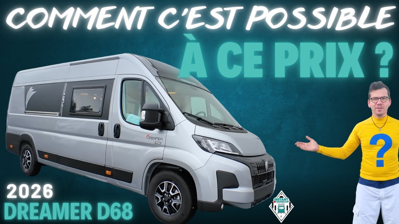 Lits jumeaux, douche sans rideau, chauffage gasoil... la totale pour ce Dreamer D68 de 2026