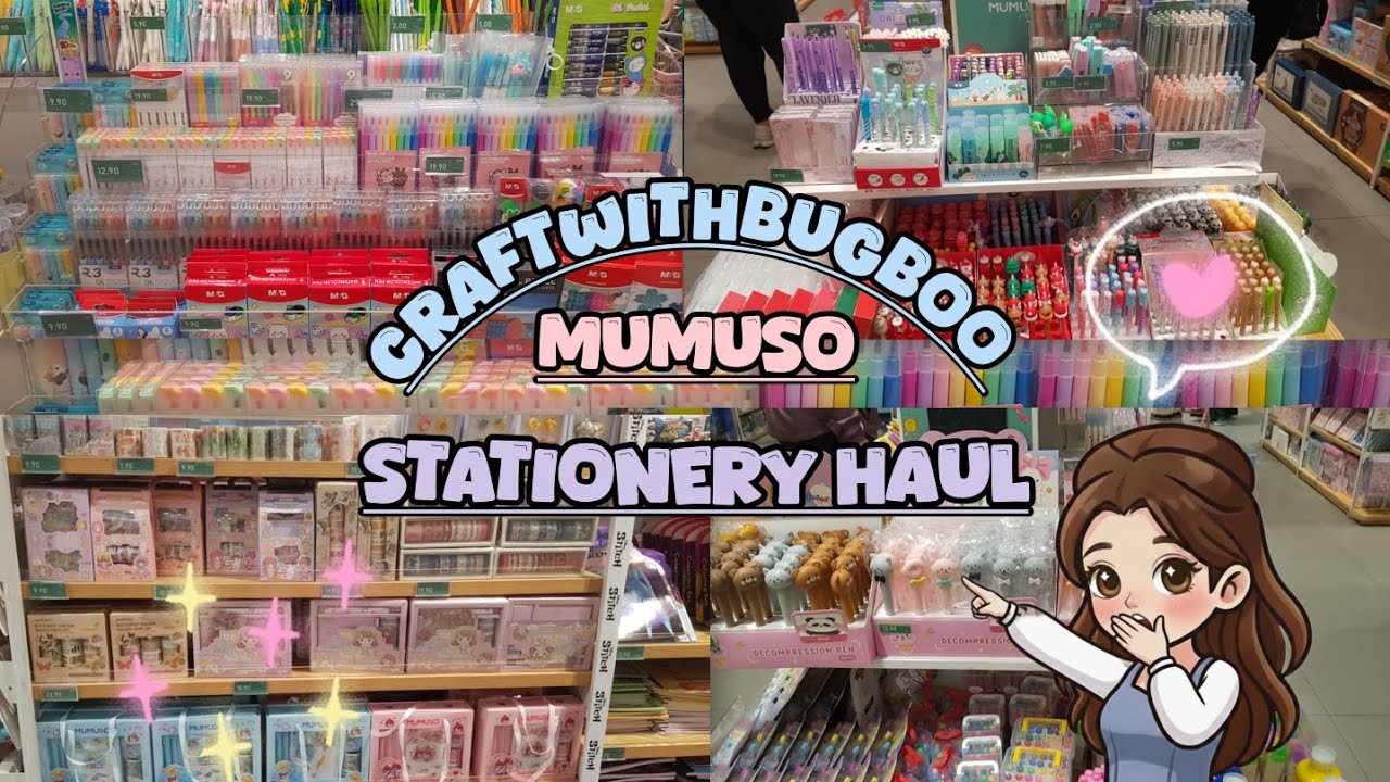 Stationery haul cozy vlog  💕🍭#craftwithbugboo #fyp #cutecrafts 