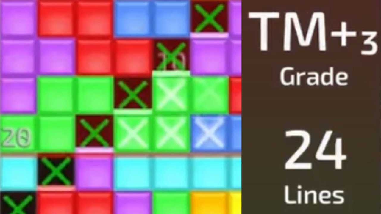 [Techmino] Getting TM+3 (24 lines) in Techmino Secret Grade mode