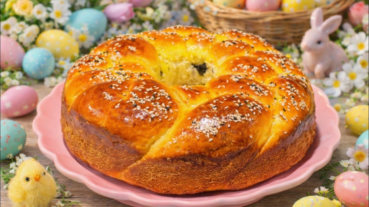 Easter Bread Soft & Fluffy، #ԶատկականԿաթնահունց ،آموزش نان عید پاک در خانه