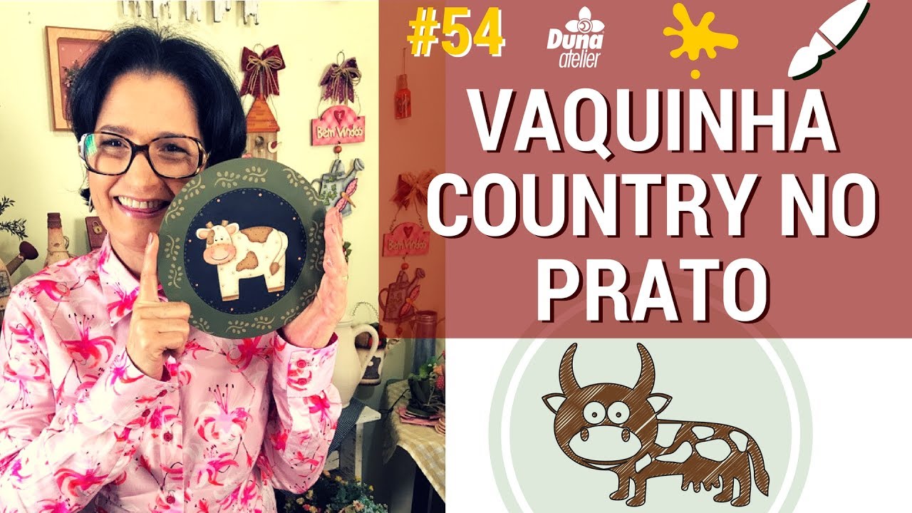 VAQUINHA COUNTRY NO PRATO PASSO A PASSO | Pintando Com o ❤ #54 | TÂNIA MARQUATO