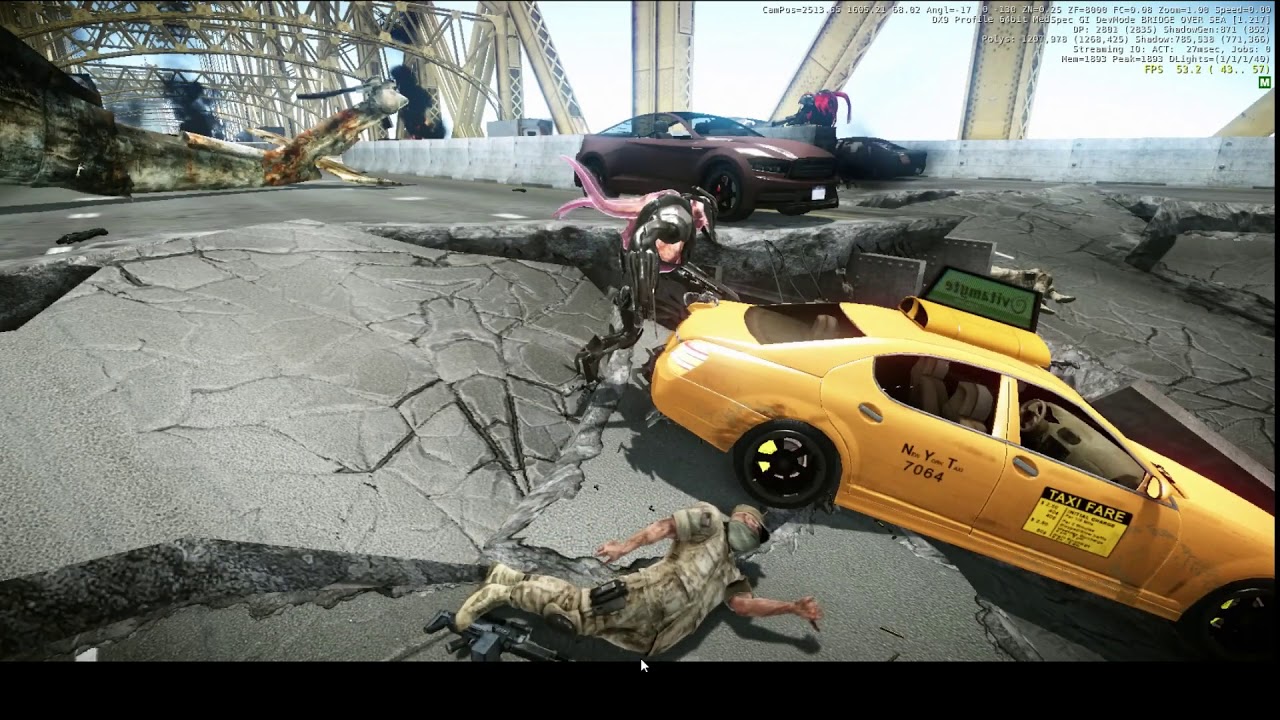 Crysis 2 sandbox battle №8 Bridge (day, night)