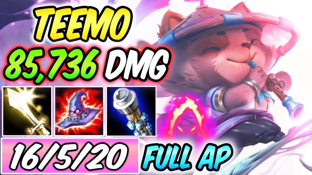 *ONE-SHOT* FULL MAGIC PEN DARK HARVEST TEEMO SPIRIT BLOSSOM MID | Build & Runes | League of Legends