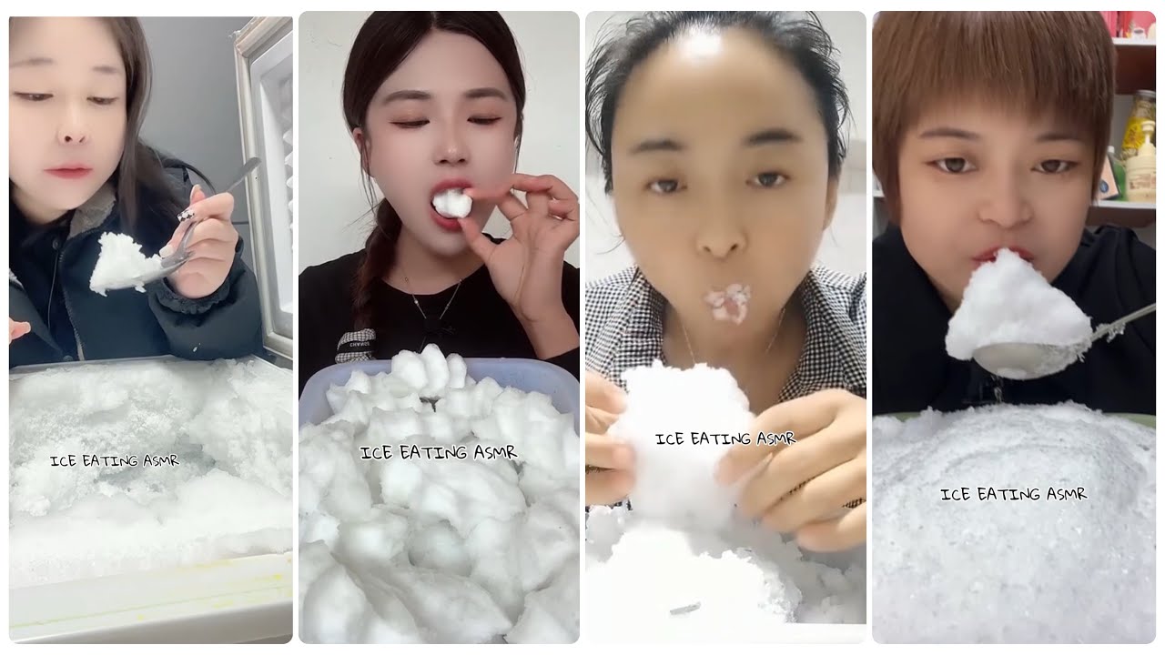 Ice scraping deep freezer asmr & Ice eating asmr & ice freezer frost eating & fridge ice mukbang 187